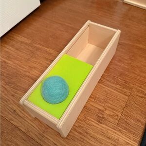 Wooden Storage Box with Green Lid